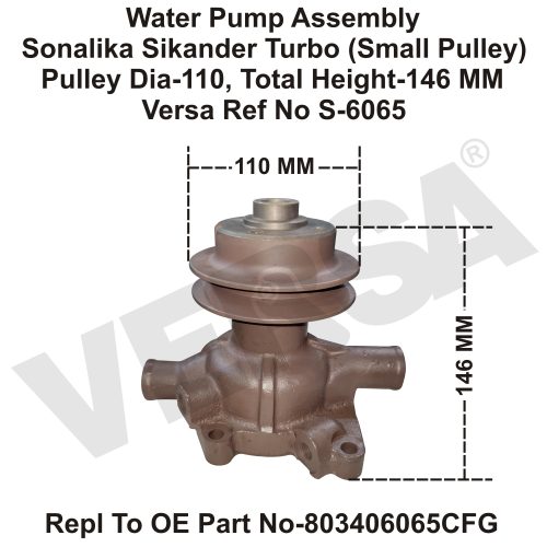 Water Pump Assembly Sonalika Sikander Turbo (Small Pulley)
