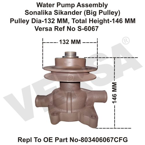 Water Pump Assembly Sonalika Sikander (Big Pulley)